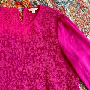 Terra and Sky Hot Pink Smocked Top